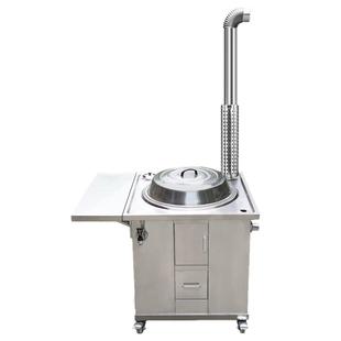 农村不锈钢柴火炉灶家用移动省柴灶厨房节能无烟大锅台柴火灶特厚