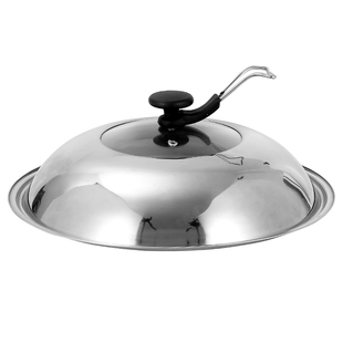 不锈钢锅盖家用炒菜炒锅盖子32cm34cm炒锅可视锅盖通用透明玻璃盖