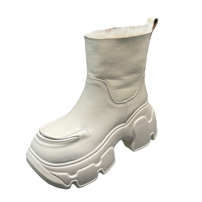 皮毛一体复古厚底毛毛口雪地靴女