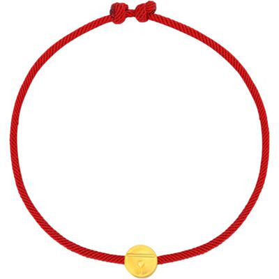 潮宏基足金5D硬金转运珠黄金饰品