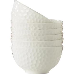 骨瓷吃饭碗家用2025新款高颜值釉下彩陶瓷面碗纯白高级感碗盘套装