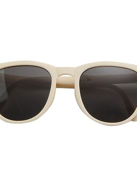 LESCA儿童墨镜女幼童防紫外线防晒可折叠眼镜白色太阳镜可爱圆脸