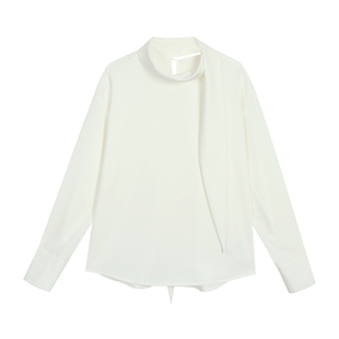 Maven Lin 时髦造型 高智多穿系带飘带衬衫女宽松轻盈通勤衬衣