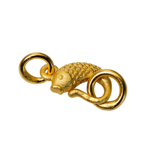 S925纯银古法金鱼螭龙象鼻珍珠项链扣连接扣头S扣手链diy小配件