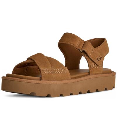 UGG厚底露趾魔术贴搭扣休闲凉鞋