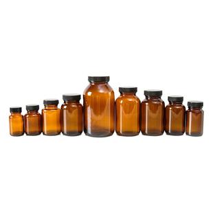 40ml-500ml棕色大口玻璃瓶带盖密封广口试剂土壤采样瓶PTFE垫