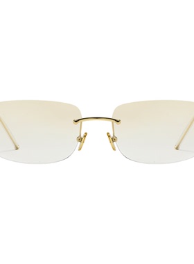 gm茶色无框墨镜女款防紫外线方形