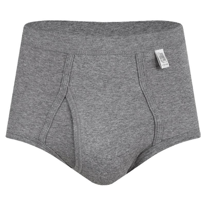 【3条】宜而爽罗纹100%纯棉内裤男宽松高腰三角裤中老年爸爸裤衩