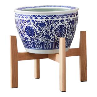 十字花盆架 榉木置物架室内木架鱼缸架水缸架高承重托架大花架子