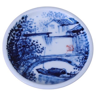 九希堂刘林荣手绘青花瓷杯垫