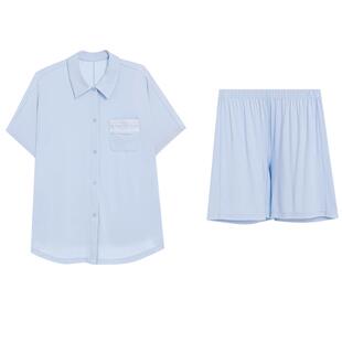 【冰牛奶系】爱慕春夏沁凉家居服女睡衣抗菌凉感开衫短袖短裤套装