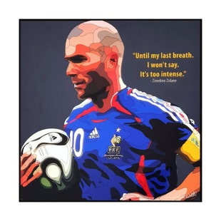 齐内丁.齐达内Zinedine.Zidane足球施丹泰国FamousPop波普挂画