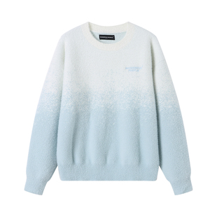 Dangerouspeople薛之谦dsp冬季彩虹渐变宽松潮百搭圆领针织衫毛衣