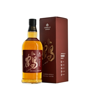 吉斯波尔单一麦芽威士忌昆鹤檀香三重蒸馏无焦糖色雕堡桶洋酒礼盒