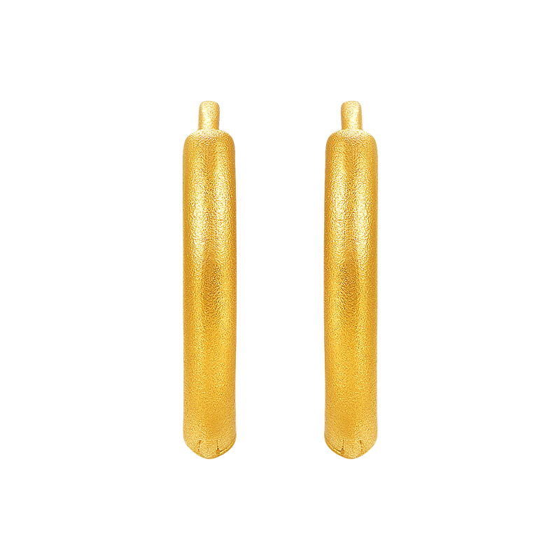 明牌珠宝18K金简尚耳圈 彩金时尚耳饰K黄色百搭女款耳环CSH0353