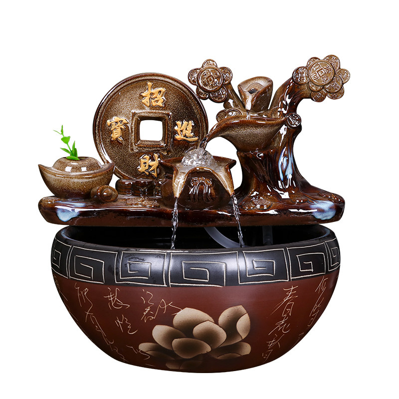 客厅招财造景陶瓷鱼缸缸
