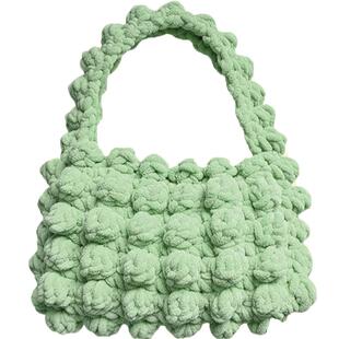 冰条线云朵包包粗毛线手工编织diy钩针材料包勾线自制礼物送女友
