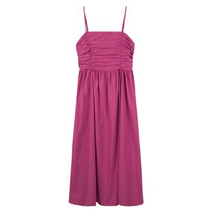 弥古玫红色连衣裙女高级感夏季吊带裙修身法式度假长裙海边沙滩裙