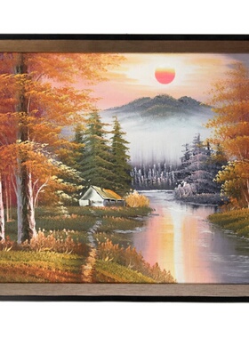 客厅沙发背景墙装饰画创意个性简约油画现代风壁画油彩画风景挂画