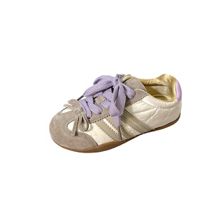 2026年春季新款女童德训鞋韩版蝴蝶结双鞋带薄底板鞋透气宝宝鞋子