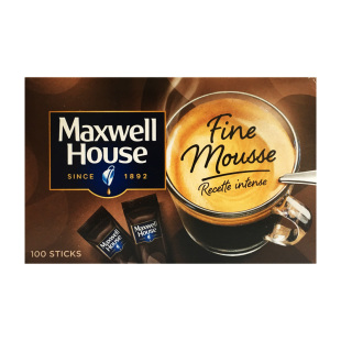 maxwell house麦斯威尔慕斯速溶黑咖啡美式冻干粉100条袋盒装1.8g