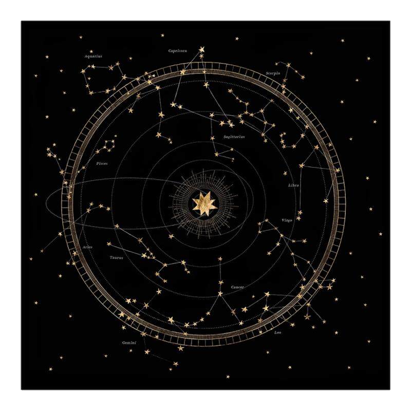 星座图塔牌罗牌桌布Tarot推牌绒布垫子月亮神秘祭坛布桌布
