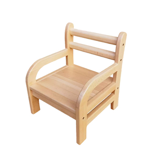 断奶椅托育园家庭蒙氏婴幼儿实木榉木扶手椅带靠背宝宝椅子桌椅套