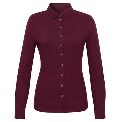 绵羊毛纯色羊毛翻领修身衬衫内搭