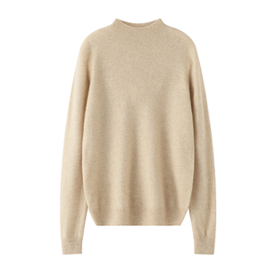 秋冬款慵懒风半高领纯山羊绒衫女一线成衣无缝针织打底衫内搭毛衣