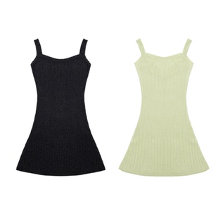 不等式2025夏季小众金银丝纯欲连衣裙女羊混纺毛性感深v露吊带裙