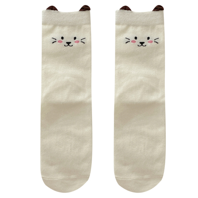 袜子女款可爱小猫立体耳朵中筒袜