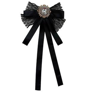 领结蕾丝飘带蝴蝶结衬衣领口配饰品领花别针胸针发夹子女cos可爱