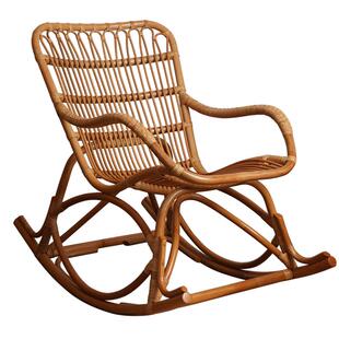 真藤摇椅家用沙发椅复古藤椅摇摇椅藤编庭院躺椅阳台休闲椅逍遥椅