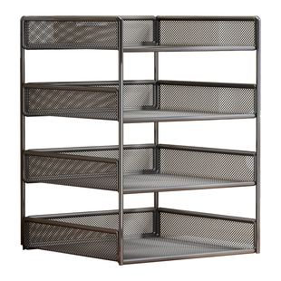 文件收纳架办公桌置物架桌面文件架办公桌收纳盒多层工位整理架多功能A4纸书立架台面文具用品资料档案文件夹