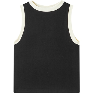 森马背心女拼色宽肩圆领吊带修身显瘦辣妹装春季内搭可外穿打底衫