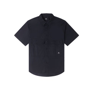 匡威夏季男款纯色工装翻领纯棉简约舒适短袖衬衫10024742-A01-A02