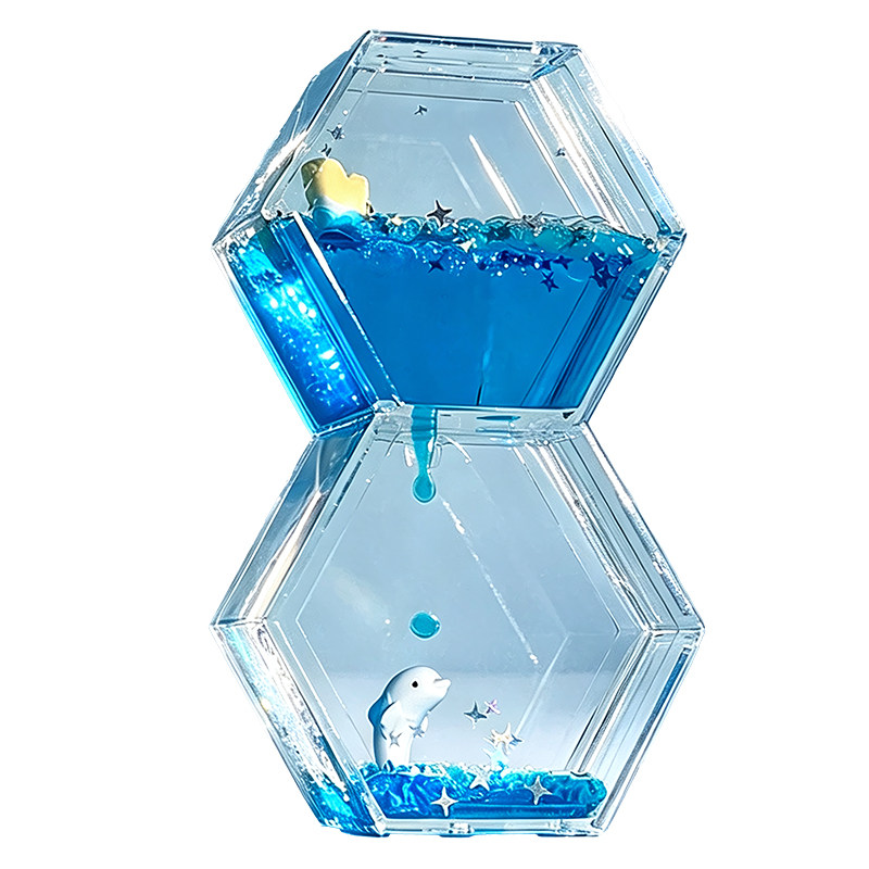 可爱海豚油滴油漏计时器办公工位装饰情绪稳定器沙漏摆件生日礼物