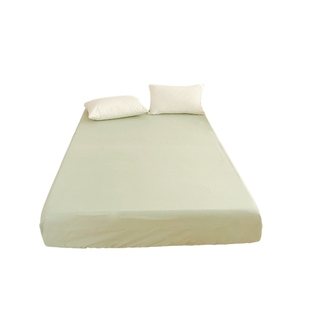 花花造梦 百搭纯色全棉双层纱床单床笠单件防滑床垫罩母婴级柔软