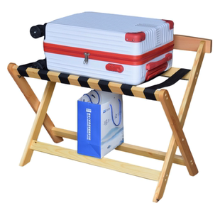 酒店行李架家用置物架落地卧室床边放衣服的架子折叠收纳落地实木