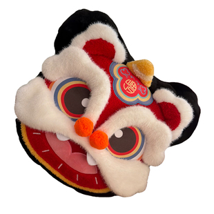 新年醒狮礼花抱枕毛绒玩具玩偶沙发靠枕午睡靠垫客厅装饰节日礼物