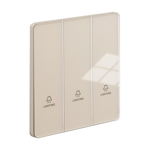 国际电工奶油风开关插座面板超薄单开双开3三开单控三控三联家用