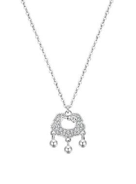 Tidecolor纯银凯蒂猫平安锁项链