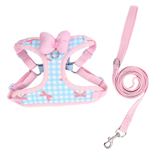 狗狗牵引绳背心式可爱透气胸背带柴犬雪纳瑞小型犬防挣脱遛狗绳子