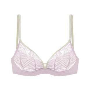 「小单层」莫妮MONI超薄防凸点小胸无钢圈文胸性感蕾丝单层杯内衣