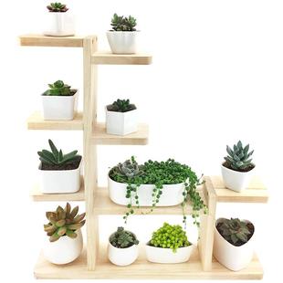 桌面花架多层室内阳台飘窗台实木超窄多肉小花架子客厅植物架简约