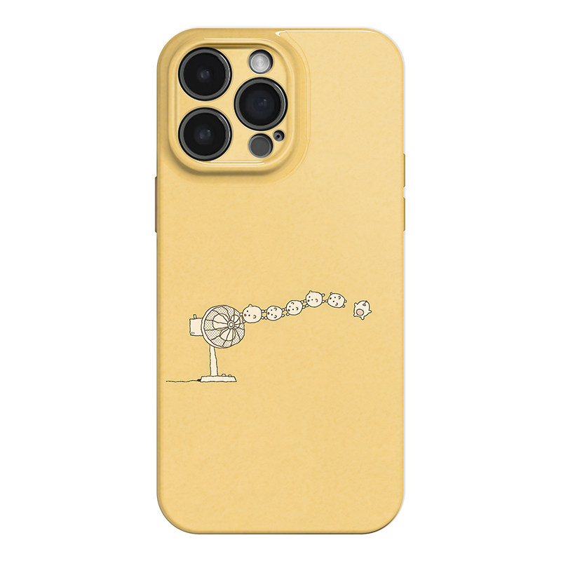 卡通风扇 简约线条简笔画适用苹果iphone17手机壳华为pura70小米15荣耀x50红米k80小众vivox200新款一加ACE5
