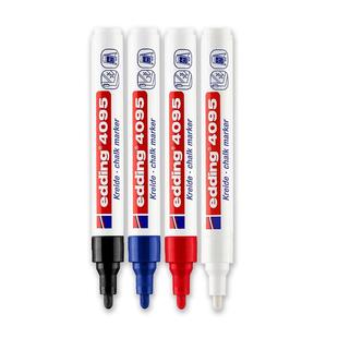 德国edding玻璃笔4095液体粉笔马克笔POP海报黑板镜面涂鸦荧光笔可擦记号笔爱丁圣诞元旦玻璃绘画临时标记笔