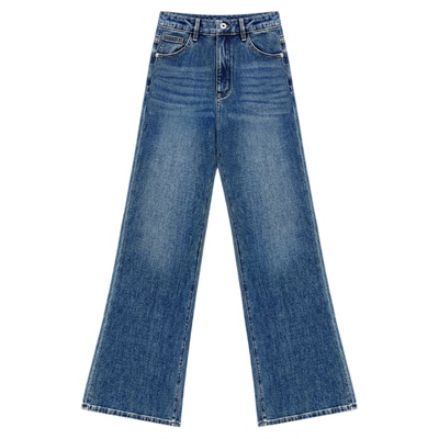 古月瘦精微喇牛仔裤蓝调