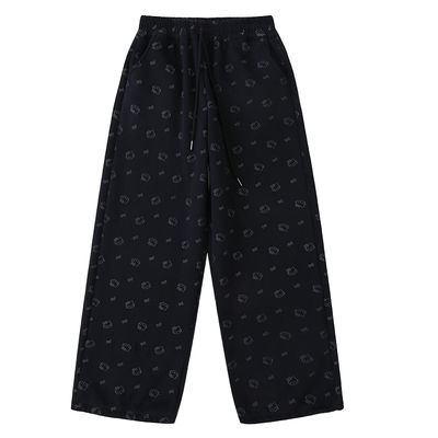 女童加绒裤子2025新款冬季女大童加厚运动卫裤一体绒阔腿裤初中生