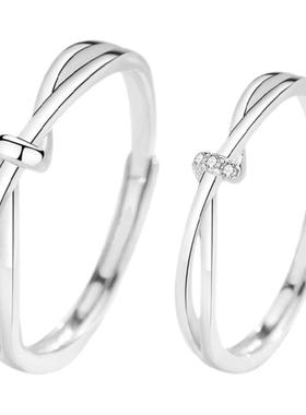 环环相扣双生结情侣对戒指